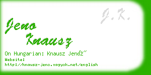 jeno knausz business card